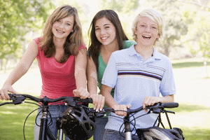 teens riding bike