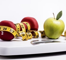 weight scale and fruit