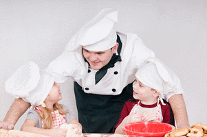 kids wearing chef hats