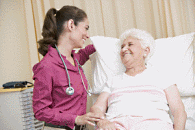 elderly woman visiting doctor