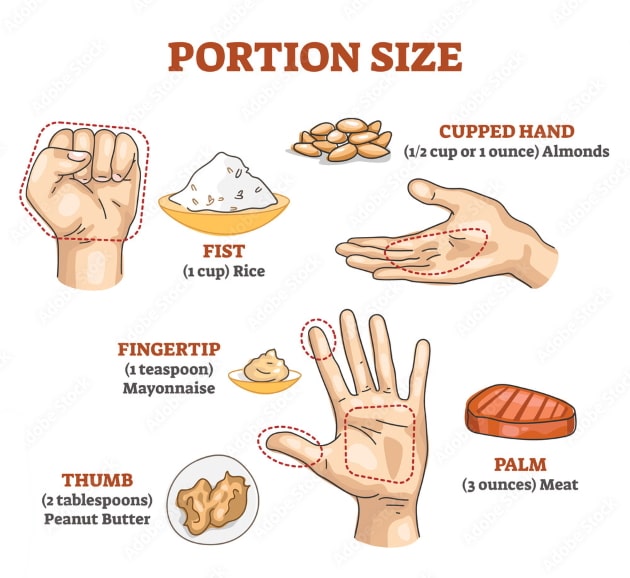 visual food portion sizes