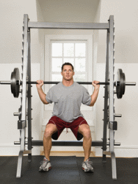 man lifting weights